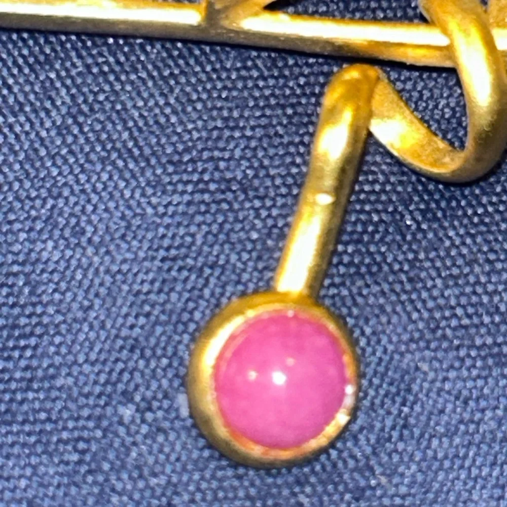G.N. Buonanno Vintage Gold Brooch with Multicolor Accents - Picture 6 of 7
